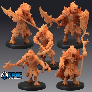 gnoll tribe set hyena hybrid classic creature epic-miniatures  Store classic creature fantasy medieval monster rpg set warhammer warrior sla hybrid enemy tabletop dungeon dnd pathfinder hyena npc tribe gnoll pre-supported supported pre  3d print model - Mito3D