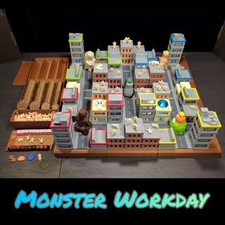monster workday - multiplayer battle board game verycell Board Games Custom building city dice road terrain toy boardgame 3d print model - Mito3D