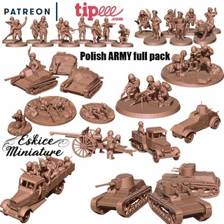 ww2 polish army full pack - 28mm eskice miniature aron Tabletop Characters & Creatures Historical Universe Store action bolt soldier tank poland wargame 15mm presupported soldat tankette polonais tks cassino 3d print model - Mito3D