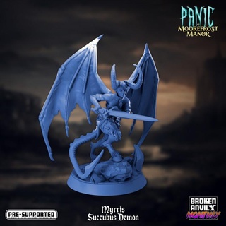 panic moorefrost manor - myrris succubus demon broken anvil miniatures Tabletop Characters & Creatures Fantasy Universe Store hell sword wings tabletop fiend dnd haunted tabletopgames ttrpg 3d print model - Mito3D