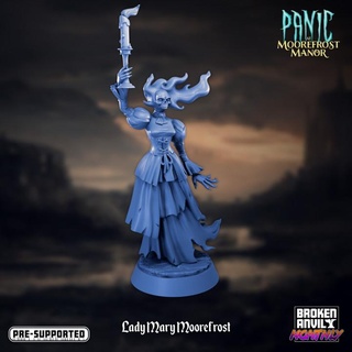 panic moorefrost manor - ghost noblewoman lady mary moorefrost broken anvil miniatures  Tabletop Tabletop Characters & Creatures Fantasy Universe Tabletop Tabletop Characters & Creatures Store candle hell skeleton woman noble family tabletop flames dnd haunted tabletopgames ttrpg  3d print model - Mito3D