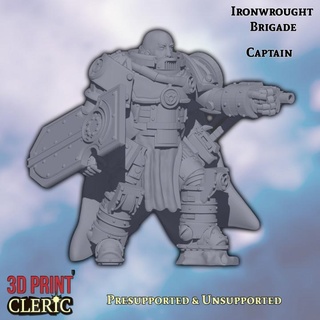 ironwrought brigade - captain 3d print cleric Tabletop Characters & Creatures Sci-Fi Universe Store 40k soldier space warhammer steampunk power fist marine adeptus boltgun primaris plate armour 3d print model - Mito3D