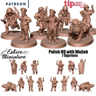 polonais tête trimestre 28mm eskice miniature table personnages créatures historique univers boutique action boulon soldat ww2 Pologne jeu guerre chef officier 3d print model - Mito3D