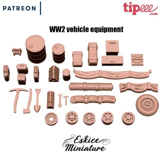 vehicles equipment & stowage pack 28mm eskice miniature - aron Tabletop Characters Creatures Historical Universe Vehicles Machines Store tank maquette wargame v hicule 1 72 3d print model - Mito3D