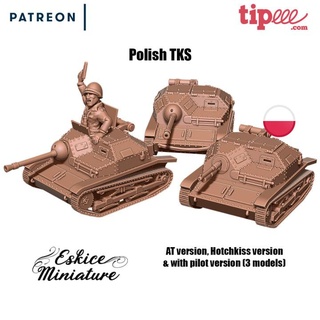 polonês tks Tankette 28mm Eskice miniatura tampo mesa personagens criaturas histórico universo veículos maquinas loja açao parafuso tanque ww2 Polônia jogo guerra 1 72 56 3d print model - Mito3D