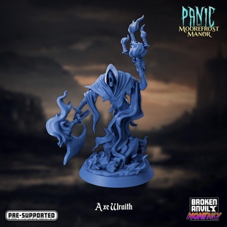 panic moorefrost manor - axe wraith broken anvil miniatures Tabletop Characters & Creatures Fantasy Universe Store ghost horror tabletop flames spirit dnd ghoul haunted tabletopgames ttrpg 3d print model - Mito3D