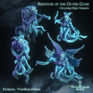 servitors outer gods cyclops head variants voidrealm minis Tabletop Characters & Creatures Fantasy Universe Store alien horror flying cosmic cthulhu lovecraft tentacles tzeentch azathoth cyclopean 3d print model - Mito3D