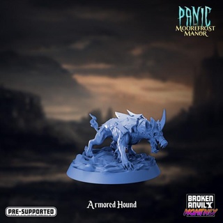 panic moorefrost manor - armored hound broken anvil miniatures Tabletop Characters & Creatures Fantasy Universe Store dog ghost hell tabletop dnd haunted canine tabletopgames ttrpg hellhound 3d print model - Mito3D