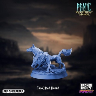 panic moorefrost manor - two head hound broken anvil miniatures Tabletop Characters & Creatures Fantasy Universe Store dog ghost hell tabletop dnd haunted canine tabletopgames ttrpg hellhounds 3d print model - Mito3D