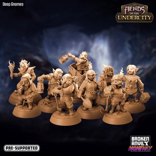 fiends undercity - deep gnomes pack broken anvil miniatures Tabletop Characters & Creatures Fantasy Universe Store tabletop underground cave dnd mining tabletopgames dwarves subterranean cavern ttrpg 3d print model - Mito3D