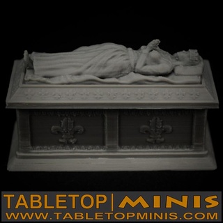 rainhas pedra sarcófago tabletopminis loja tampo mesa 3D imprimível terreno fantasia caixão rainha túmulo enterro dnd 3d print model - Mito3D
