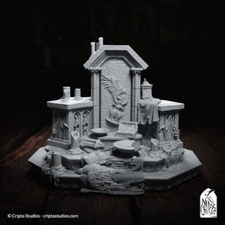 capela altar suporte ligar necromante cripta estúdios loja tampo mesa 3D imprimível terreno fantasia rpg interpretação papéis dnd 3d print model - Mito3D