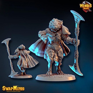leonin fighter heroes & beasts Tabletop Characters Creatures Fantasy Universe cat lion gladiator leo lion-o ajani 3d print model - Mito3D