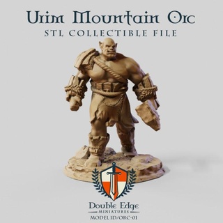 urim mountain orc double edge miniatures Tabletop Characters & Creatures Fantasy Universe armor big fantasy medieval warhammer hammer orcs collectible dnd npc miniaturepainting urukhai 3d print model - Mito3D