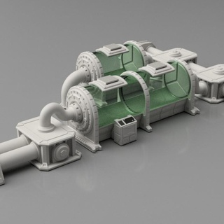 modular pipes system - horizontal lab container fr3d the3dprinting Store Tabletop 3D Printable Terrain Sci-Fi terrain pipe tabletop scenery 3d print model - Mito3D