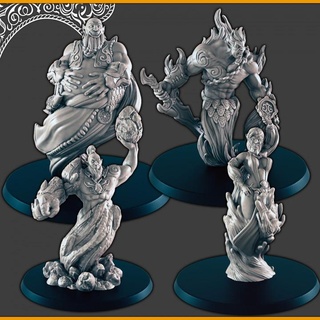 elemental djinn support-free evan carothers Tabletop Characters & Creatures Fantasy Universe Store desert supportless genie arabian 3d print model - Mito3D