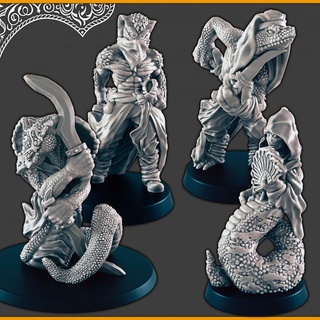 serpent assassin guerrier bandit sorcière support free évaner carothers table personnages créatures fantaisie univers boutique désert cheville 3d print model - Mito3D