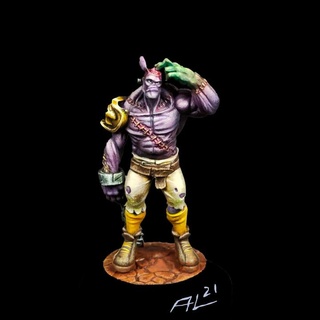franky - fantasy football undead start player 3d printing samurai Tabletop Characters & Creatures Fantasy Universe Store fantasyfootball zombi supported 3d print model - Mito3D