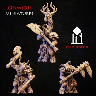 barbares minotaures tribal guerriers Stanislav Kuznetsov boutique rpg miniature table taureaux jeu guerre 10mm mutants 3d print model - Mito3D