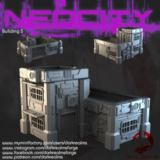 Sombrio reinos neocidade 5 forja loja tampo mesa 3D imprimível terreno Sci Fi construção sci fi cyberpunk cibernético 3d print model - Mito3D