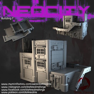 oscuro reinos neociudad 7 fragua Tienda mesa 3D imprimible terreno Sci Fi edificio sci fi cibernético 3d print model - Mito3D