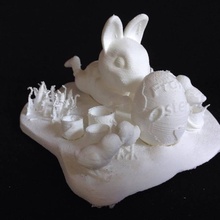 happy eastern & garden rabbit ostern hase 3d print model - Mito3D