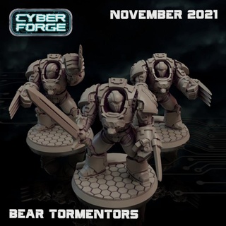 cyber forge bear tormentors titan miniatures Store 40k warhammer necromunda cyberpunk kill terminator wargame team squad 3d print model - Mito3D