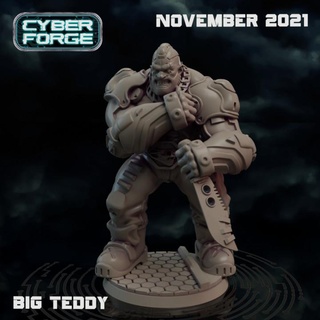 cyber forge big teddy titan miniatures Store 40k warhammer hunter blade cyberpunk kill solo ogre team runner thug shadowrun assasin scum 3d print model - Mito3D