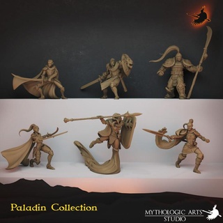 paladins - complete collection mythologic arts Tabletop Characters & Creatures Fantasy Universe stl elf human knight lady lion mini orc miniature tabletop paladin d&d knights 3d print model - Mito3D