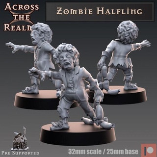zombie halfling across realms Tabletop Characters & Creatures Fantasy Universe Store gaming undead tabletop minis hobbit dnd pathfinder 5e 3d print model - Mito3D