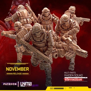 cyberpunk - raiden squad multi-parts models unit9 Tabletop Characters & Creatures Sci-Fi Universe Store miniatures rpg boardgames wargame patreon 28mm 32mm tabletop game skirmish 3d print model - Mito3D