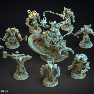 savaş troller kil siyanür minyatürler masaüstü karakterler yaratıklar fantezi Evren rpg oyunları Warhammer oyunu 3d print model - Mito3D