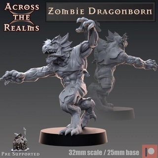 zombie dragonborn across realms Tabletop Characters & Creatures Fantasy Universe Store gaming miniatures undead tabletop dnd pathfinder 5e 3d print model - Mito3D