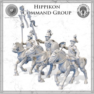 hipikkon command group games mythology Tabletop Characters & Creatures Historical Universe epic greek historical wargaming warrior character champion cavalry wargame musician myth athenian proxy leaders caballer hippikon 3d print model - Mito3D