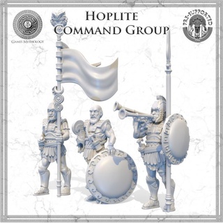 hoplitas mando grupo juegos mitología mesa caracteres criaturas histórico universo griego héroe humano juego guerra hoplita apoderado 3d print model - Mito3D