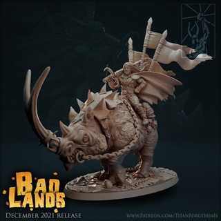 badlands höyük savaş ağası titan dövme minyatürler mağaza hayvan barbar patron Önder Warhammer savaşçı fil süvari oyunu şefi mamut vahşi kötü adamlar 3d print model - Mito3D
