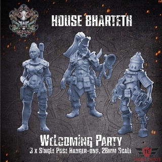 house bharteth - welcoming party tagged events Tabletop Characters & Creatures Fantasy Universe Store necromunda underhive housebharteth gangers 3d print model - Mito3D