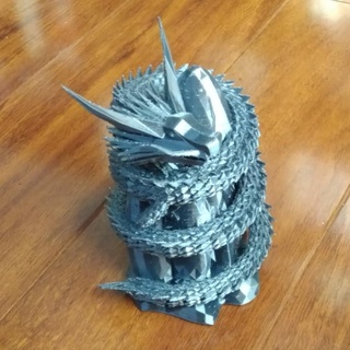 mountain dragon justin lin Tabletop Characters & Creatures Fantasy Universe noise openscad voronoi spiral customizer worley 3d print model - Mito3D