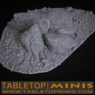 rocky outcrop 120mm tabletopminis Tabletop 3D Printable Terrain Store terrain rock rocks scenery boulders 3d print model - Mito3D