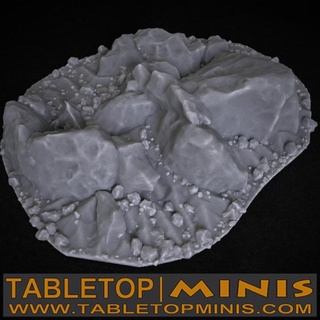 roccioso affioramento 60mm tabletopminis tavolo 3D stampabile terreno negozio roccia rocce scenario massi 3d print model - Mito3D