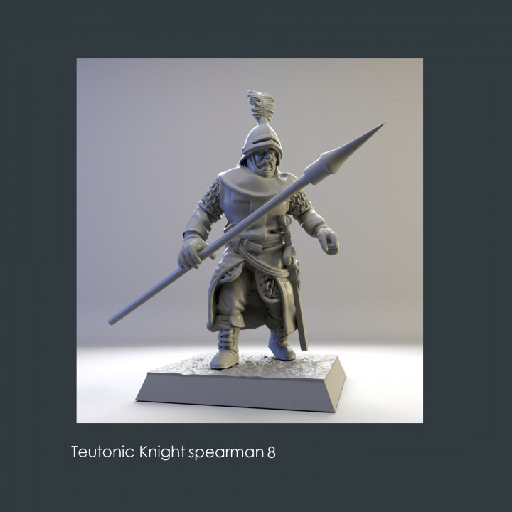 teutonic knight 8 vinciminiatures Tabletop Characters & Creatures Historical Universe Store stl detailed historical soldier wargames miniature tabletop wargame 28mm knights historic crusades presupported 3D print model - Mito3D