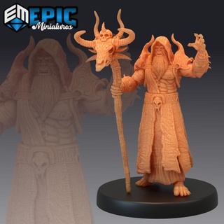 orc shaman green skin army warlock classic creature epic-miniatures Store fantasy medieval monster rpg warhammer wizard sla staff enemy tabletop dungeon dnd pathfinder druid sorcerer necromancer npc pre-supported supported pre 3d print model - Mito3D