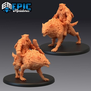 orc warg rider green skin army warrior classic creature epic-miniatures Store axe fantasy medieval monster rpg warhammer wolf sla enemy tabletop cavalry dungeon dnd pathfinder tamer npc pre-supported supported pre 3d print model - Mito3D