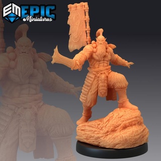 orc blade master monk commanding green skin army warrior general classic creature epic-miniatures Store fantasy medieval monster rpg warhammer sla enemy tabletop dungeon dnd pathfinder npc blademaster pre-supported supported pre 3d print model - Mito3D