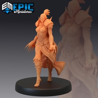 orc female claw warrior green skin army general classic creature epic-miniatures Store claws fantasy medieval monster rpg warhammer sla enemy tabletop dungeon dnd pathfinder npc pre-supported supported pre 3d print model - Mito3D