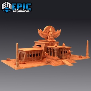 horus temple ancient egyptian holy shrine playable interior epic-miniatures Store fantasy medieval monster rpg warhammer sla enemy tabletop dungeon dnd pathfinder npc pre-supported supported pre 3d print model - Mito3D