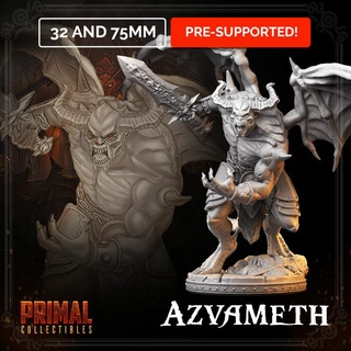 gargoyle - azvameth masters dungeons quest primal collectibles Tabletop Characters & Creatures Fantasy Universe boss classic devil dragons epic fantasy hero monster retro rpg sword war warrior miniature hammer enemy boardgame roleplaying tabletop wargame retrogame whip heroquestdungeons&dragons 3d print model - Mito3D