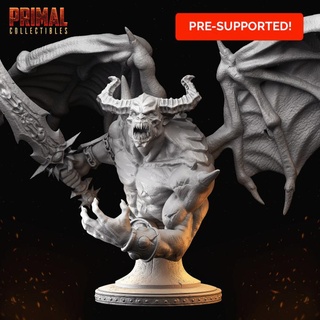 gargoyle - azvameth - bust - masters dungeons quest primal collectibles  Tabletop Tabletop Characters & Creatures Fantasy Universe Fan Art Busts boss classic dragons dungeons fantasy hero monster retro rpg miniature enemy boardgame roleplaying wargame gargoyle quest retrogame tabletopgame azvameth classicgame  3d print model - Mito3D