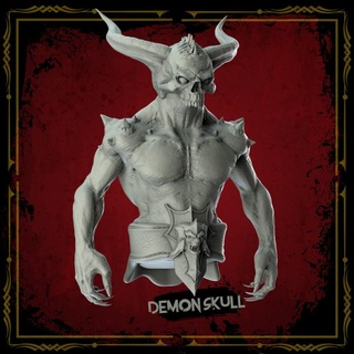 demon skull ismael panadero garcia Tabletop Characters & Creatures Fantasy Universe Store Fan Art Busts bust dark fantasy miniature 1 16 3d print model - Mito3D