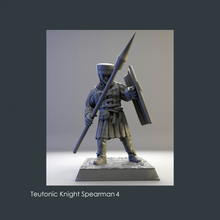 teutonic knight 4 vinciminiatures Tabletop Characters & Creatures Historical Universe Store stl detailed historical wargames miniature soldiers tabletop wargame 28mm knights historic crusades presupported 3D print model - Mito3D